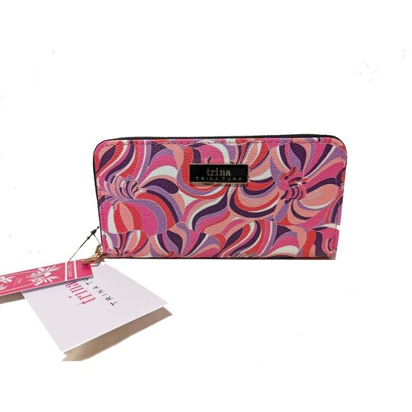 Trina Turk  "Sea Anemone" Print Zip Around Large  Wallet - Picture 1 of 4
